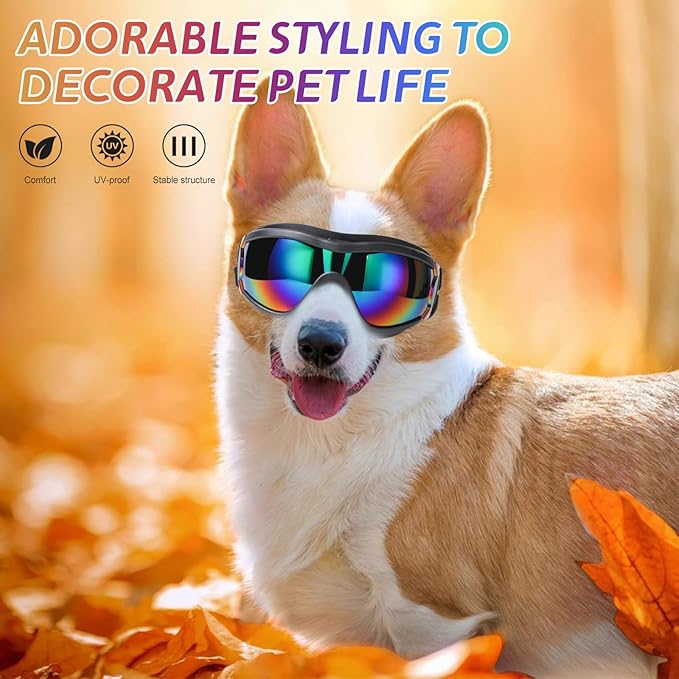 Dog Sunglasses Dog Goggles, UV Wind Dust Fog Protection Pet Glasses Eye Wear - Image 2
