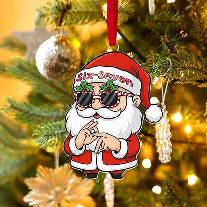 6 Pcs Christmas Tree Decorations Sixseven Santa Hanging Pendants Designs 2D - Image 3