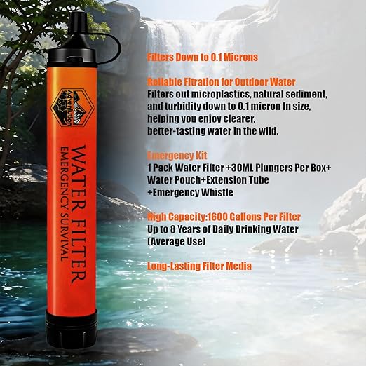 High-Capacity Survival Water Filter Straw Kit - Image 3