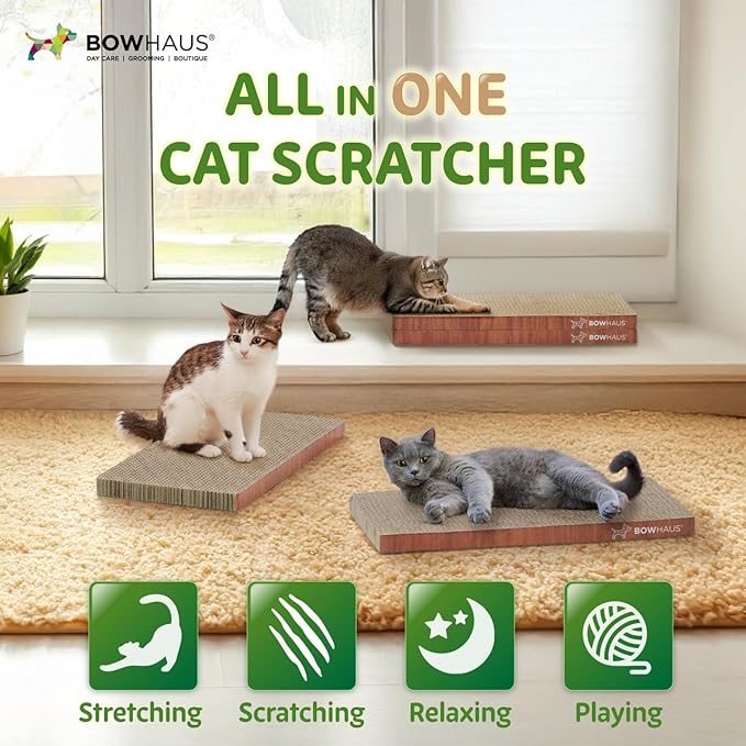 BOWHAUS Cat Scratcher Cardboard, Reversible Scratcher, Durable & Long-Lasting - Image 5