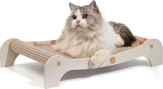 Cat Scratcher Bed for Indoor Cats, Large Wooden Hammock by Unknown