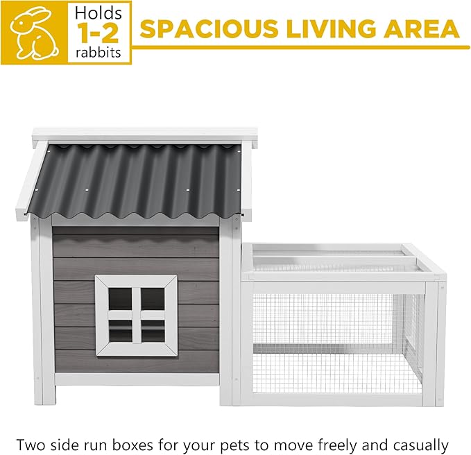 41" Rabbit Hutch, Outdoor Rabbit Cage - Image 2