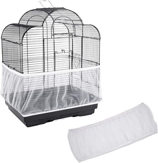 Birdcage Nylon Mesh Net Cover Guard Pet Birds Parrot Cage Seed Catcher Soft by Unknown