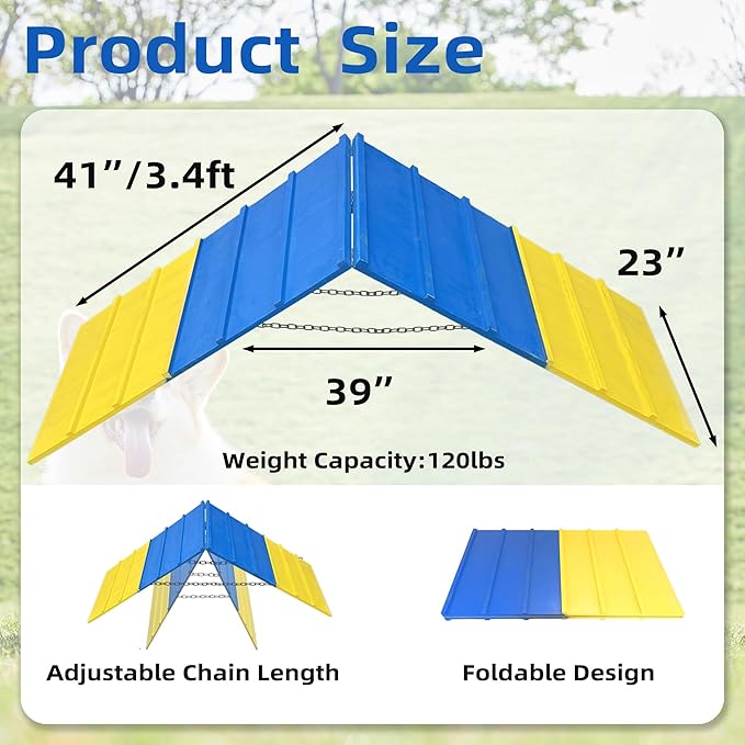 Dog Agility A Frame for Large Dogs, 82” x 23” Dog Agility Course Backyard Set - Image 3