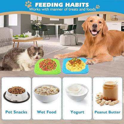 2 Pack Lick Mat for Dogs and Cats, Dog Slow Feeder Dowl Mat for Bathing - Image 3