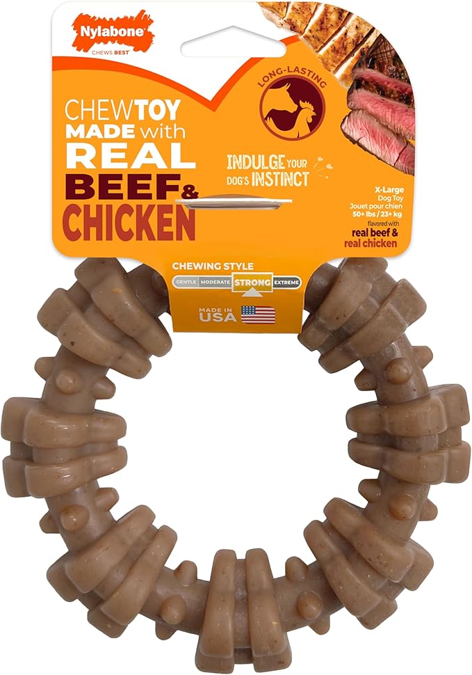 Nylabone Strong Chew Textured Ring Dog Toy Made - Image 10