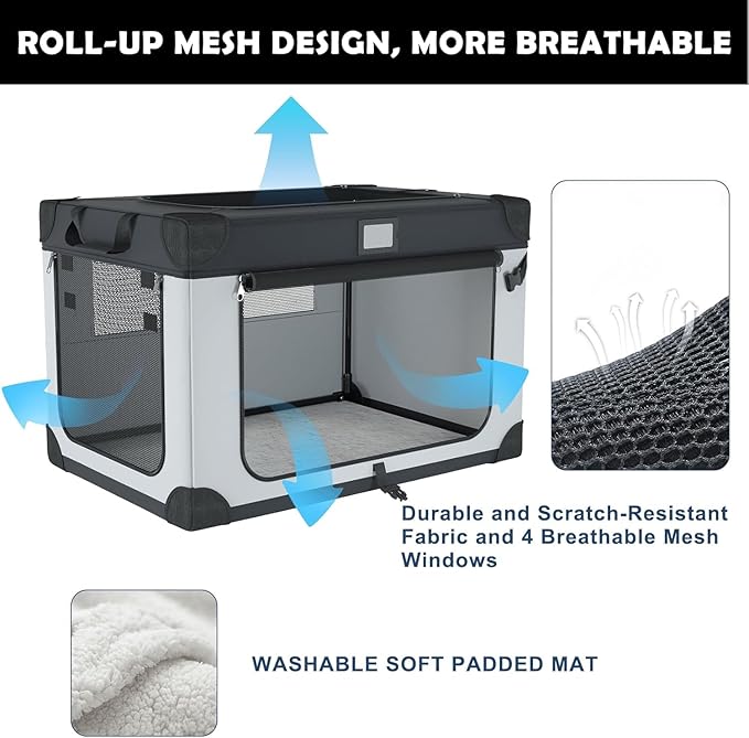 36 Inch Collapsible Travel Dog Crate - Image 2