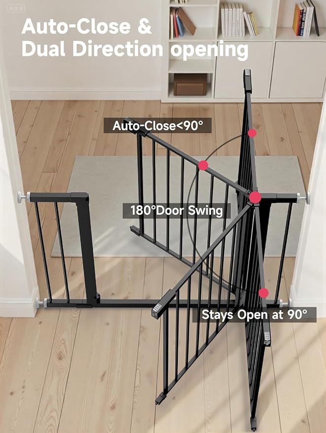 36" Extra Tall Baby Gate for Stairs, 29.5-40.5" Wide Dog Gate for Doorways - Image 6
