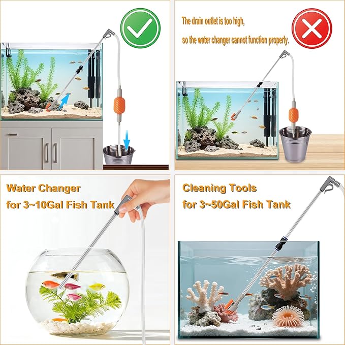 Carefree Fish Aquarium Siphon Vacuum Water Changer Kit - Image 3