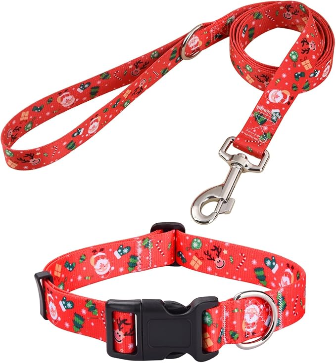 Mihqy Christmas Dog Collar and Leash Set by Mihqy