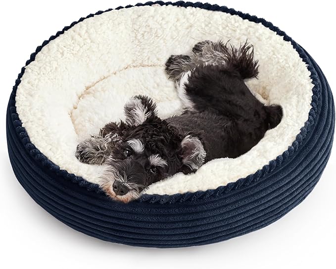 Love's cabin Round Donut Cat and Dog Cushion Bed, 24in Pet Bed by Lovescabin