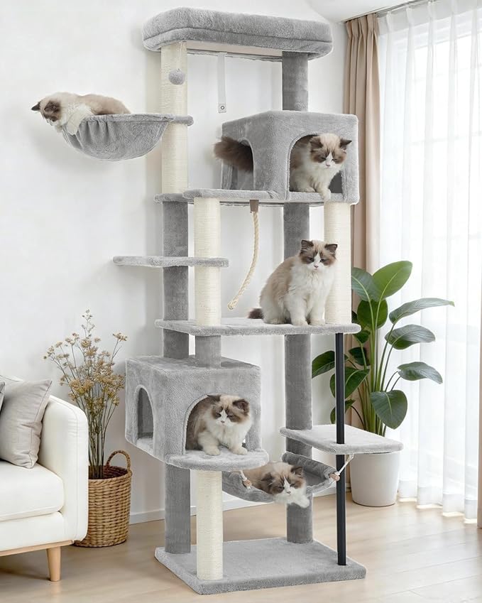 Gitelsnour Cat Tree for Indoor Cats Large Adult, 70.5'' Cat Tower by Gitelnour