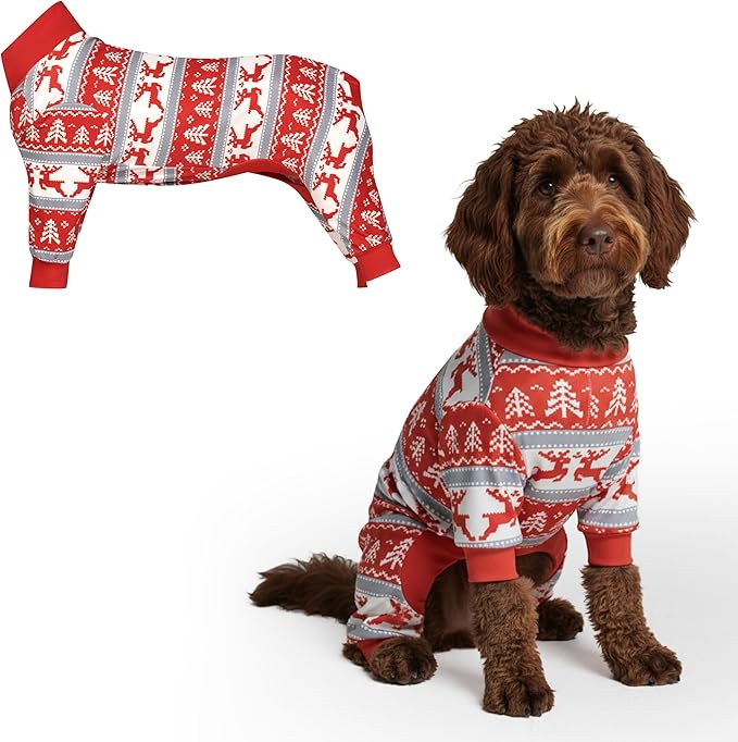 Spark Paws Dog Christmas Pajama, Dog Recovery Suit Male, Ultra-Soft and 4-Way by SparkPaws