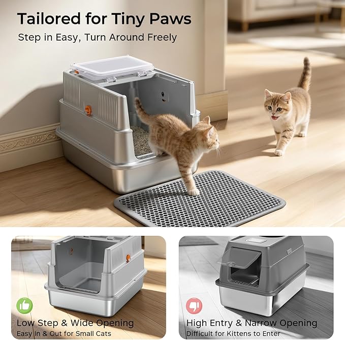URPOWER Stainless Steel Cat Litter Box - Image 3