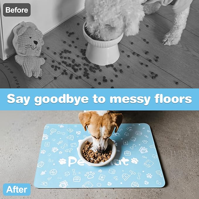 Pet Feeding Mat, Dog Cat Mat for Food and Water, Dog Bowl Waterproof Placemat - Image 4