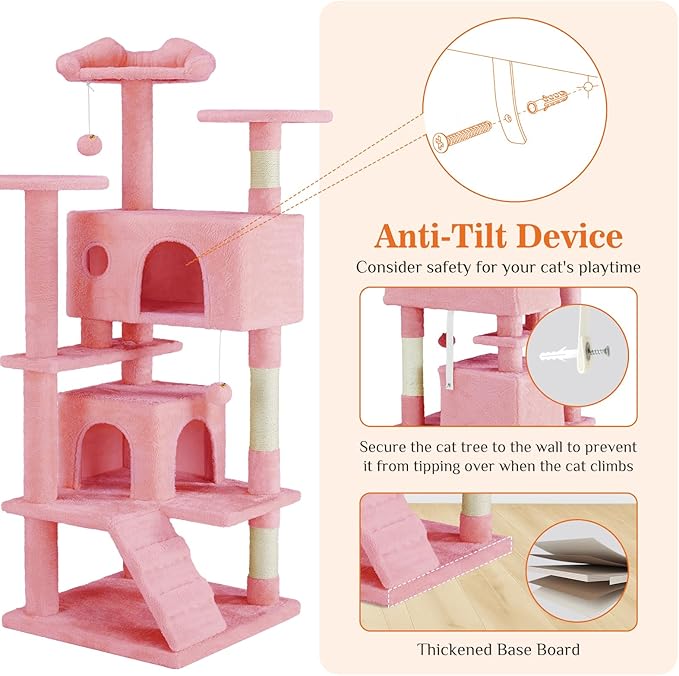 Sweetcrispy 54 Inch Cats Tree Tower, Indoor Cat Condo - Image 6