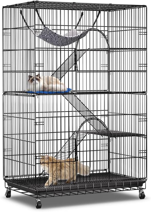 PawGiant 4-Tier Large Cat Cage Playpen, 51-inch Indoor/Outdoor Enclosure by PawGiant