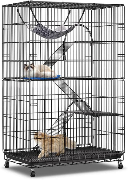 PawGiant 4-Tier Large Cat Cage Playpen, 51-inch Indoor/Outdoor Enclosure by PawGiant