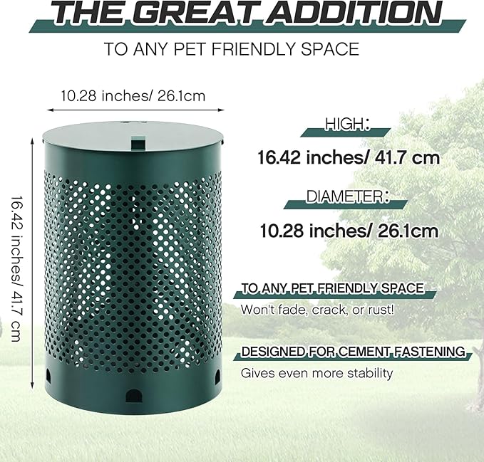 Dansydaisy Round Outdoor 5 Gallon Capacity Trash Can - Image 2