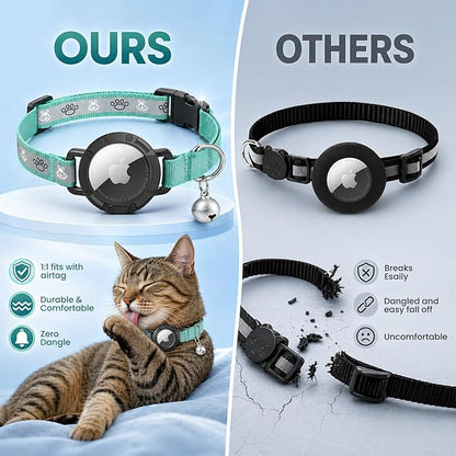 Reflective AirTag Cat Collar, Integrated Cat Tracker Collar - Image 3