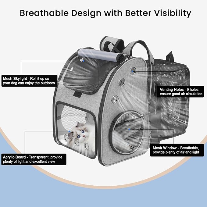 Expandable Pet Carrier Backpack, Airline Approved Cat & Dog Backpack Carrier - Image 6