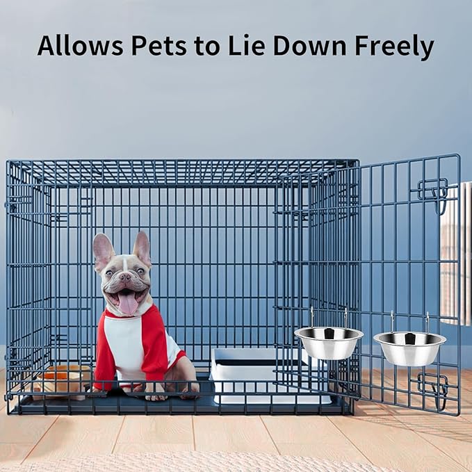 Fri4Free 2PCS Kennel Water Bowl Hanging, Stainless Steel Puppy Bowls - Image 6