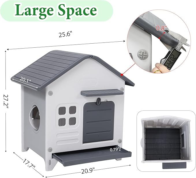 Rabbit Hutch Outdoor Indoor Plastic Waterproof Bunny Cage Enclosure Chew-Proof - Image 6