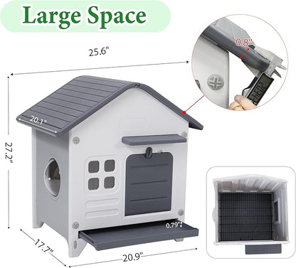 Rabbit Hutch Outdoor Indoor Plastic Waterproof Bunny Cage Enclosure Chew-Proof - Image 6