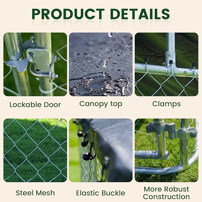 Petony Large Outdoor Dog Cage, Heavy Duty Dog Kennel House Mesh, Big Enclosure - Image 5