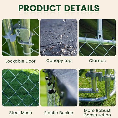 Petony Large Outdoor Dog Cage, Heavy Duty Dog Kennel House Mesh, Big Enclosure - Image 5