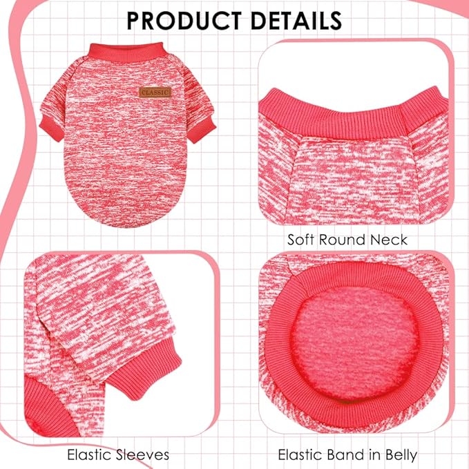 1 Pack Dog Sweaters for Small Dogs Girl Boy Winter Fleece Clothes Warm Soft Dog - Image 4