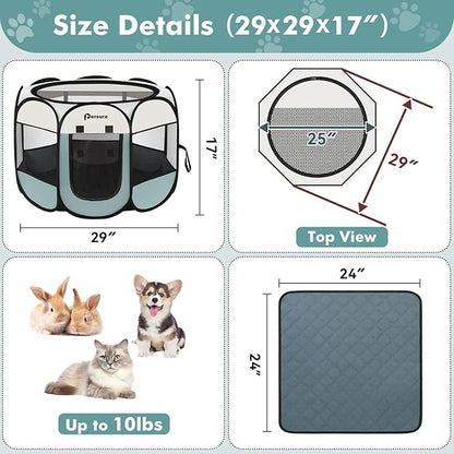 Dog Cat Playpen Indoor Outdoor for Puppy Pet Dogs Cat Travel and Recovery After - Image 6