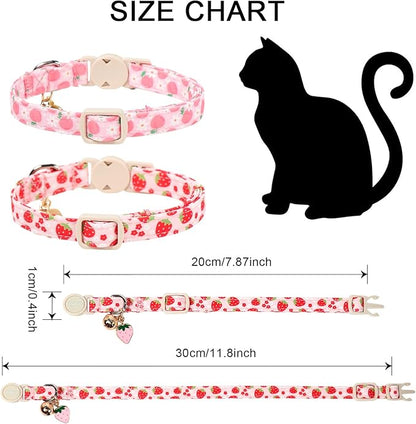 2 Pack Pink Strawberry Cat Collars Breakaway - Image 4