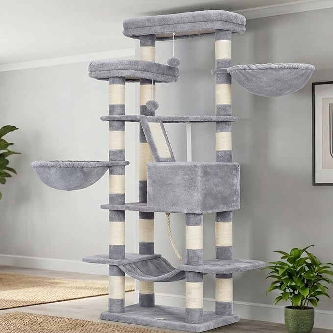 Heybly Cat Tree, 68 inch Multi-Level Cat Tower - Image 2