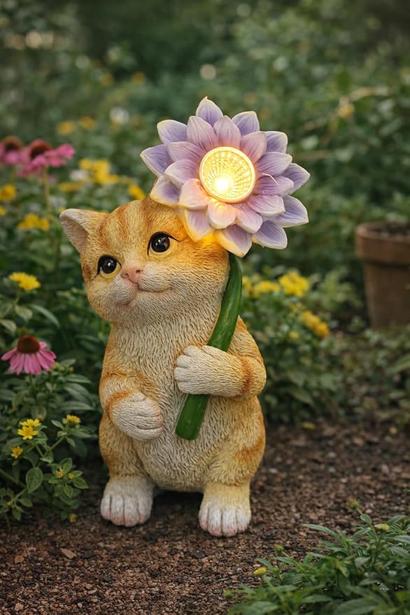 GoGnome Solar Cat Garden Statue - Image 8