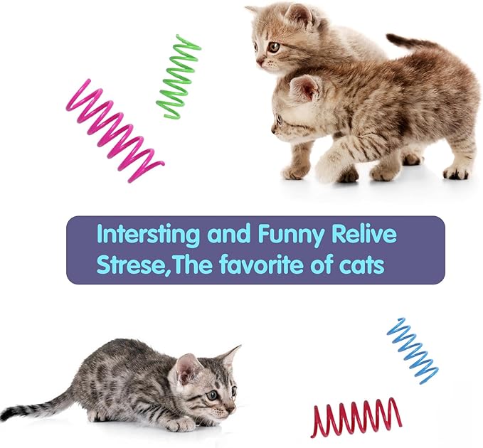 12PCS 12Colors Cat Spring Toys for Indoor Cats, Interactive Coil Springs for - Image 6