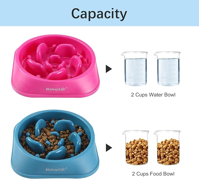 MateeyLife Slow Feeder Dog Bowls 2PCS, Anti-Choking Puzzle Dog Food Bowls - Image 5