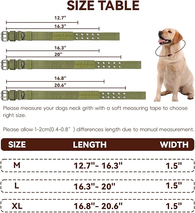 Heavy Duty Dog Collar for Large Dogs, Tactical Dog Collars - Image 2