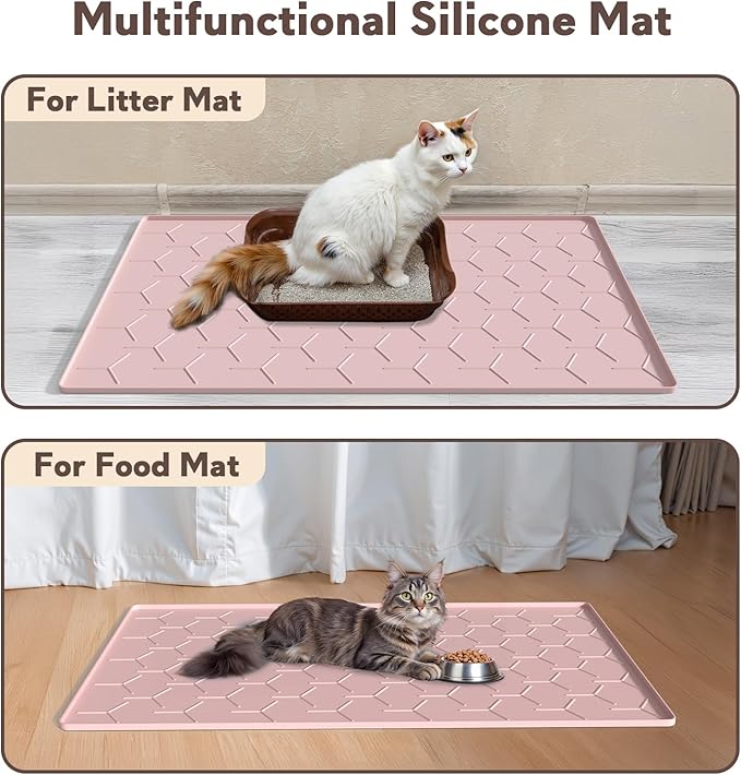 Garoopion Silicone Cat Litter Trapping Mat, Large Waterproof 34" X 22" Cat - Image 6