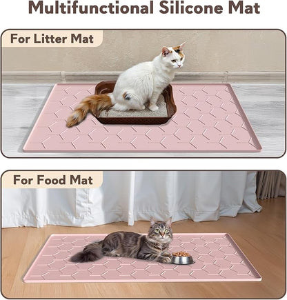 Garoopion Silicone Cat Litter Trapping Mat, Large Waterproof 34" X 22" Cat - Image 6