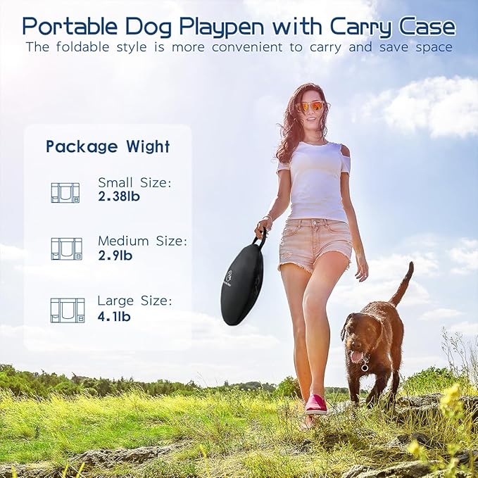 40x32x24 Inches Dog Playpen, Pet Playpen, Foldable Puppy Cat Playpen, Portable - Image 8