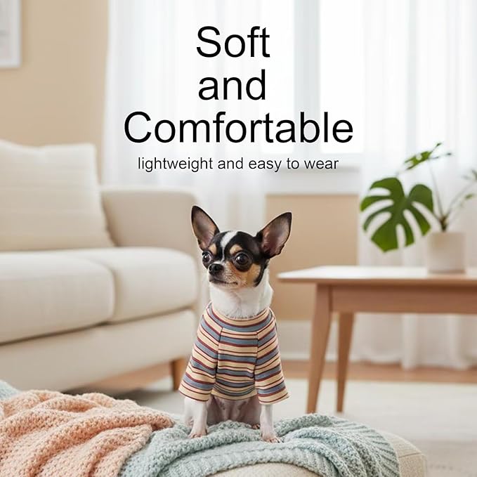 Stylish Striped Block Dog Shirt, Comfortable, Breathable, and - Image 6