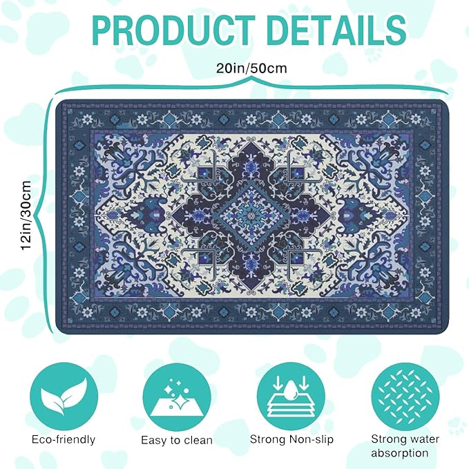 Pet Feeding Mat for Floors Waterproof Dog Mat for Food and Water Absorbent - Image 5