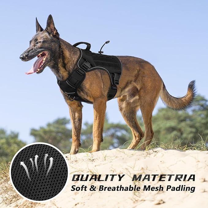 WINGOIN Tactical Dog Harness for Extra Large Dogs, Heavy Duty No Pull Dog - Image 6