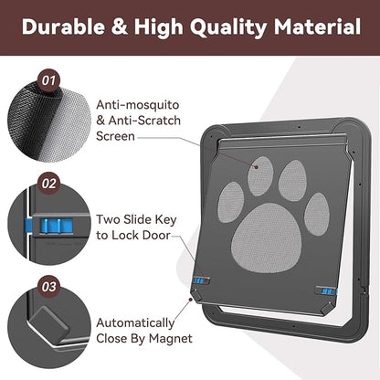 Dog Door for Screen Door with Magnetic Closure Pet Screen Door for Sliding - Image 3