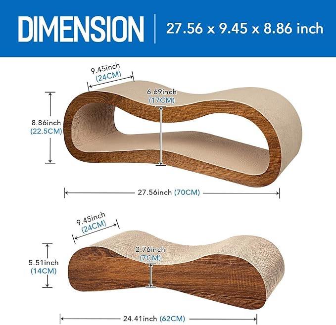 Simple Deluxe Cat Scratcher, 2 in 1 Cat Scratching Board, Cat Cardboard - Image 3