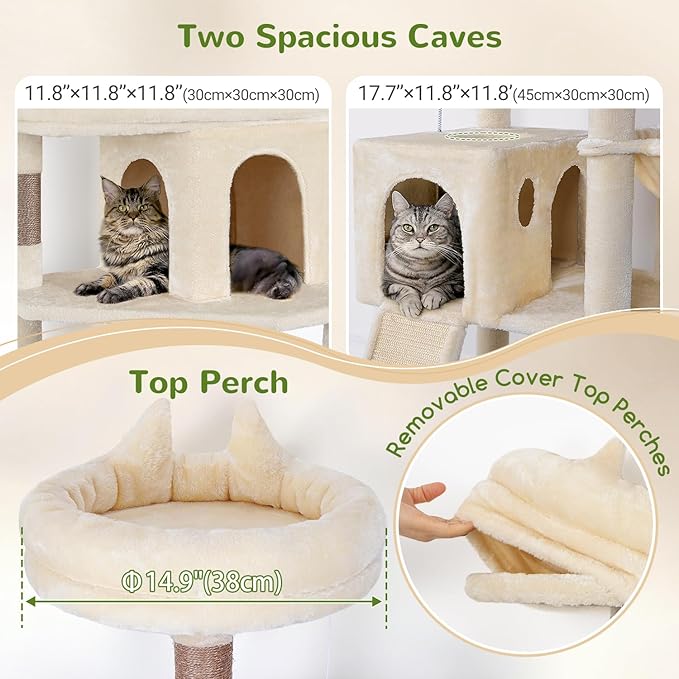 Globlazer Heavy Duty Cat Trees for Large Cats, Sturdy 72in Maine Coon Cat Tree - Image 5