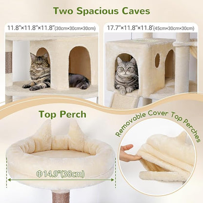 Globlazer Heavy Duty Cat Trees for Large Cats, Sturdy 72in Maine Coon Cat Tree - Image 5