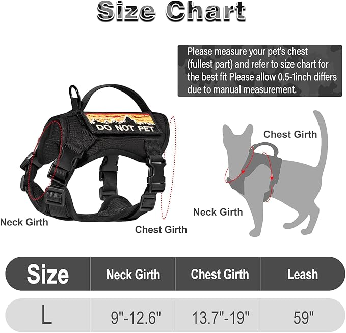 Tactical Cat Harness for Walking, Adjustable Escape Proof Pet Vest for Large Cat - Image 5