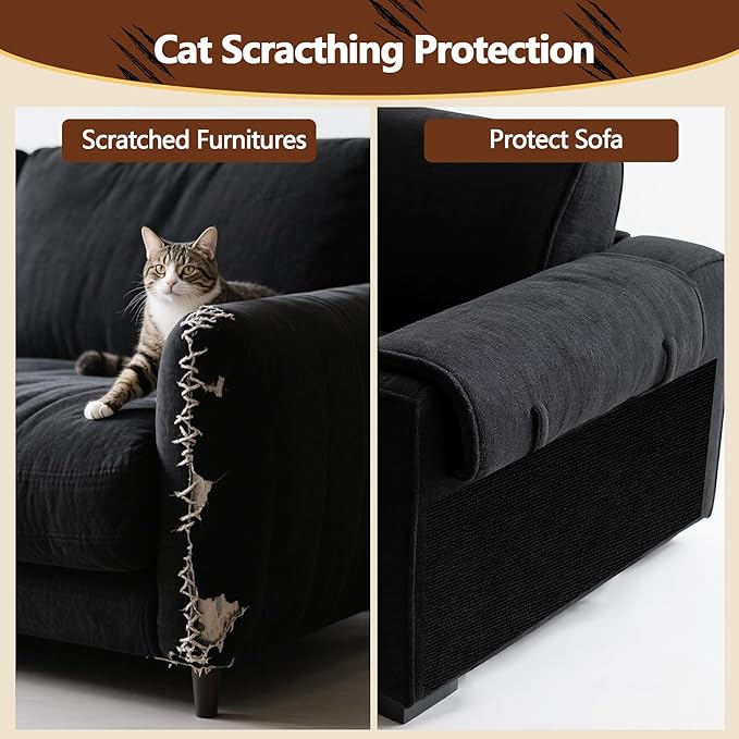 Cat Scratch Furniture Protector, 78.7"x15.8" Self Adhesive Cat Scratch Mat Pad - Image 4